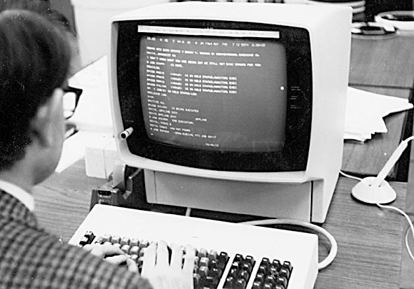 A man working a computer
